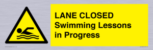 LANE CLOSED Swimming Lessons in Progress